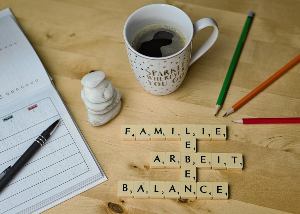 letters arranged to show famille, balance, etc.